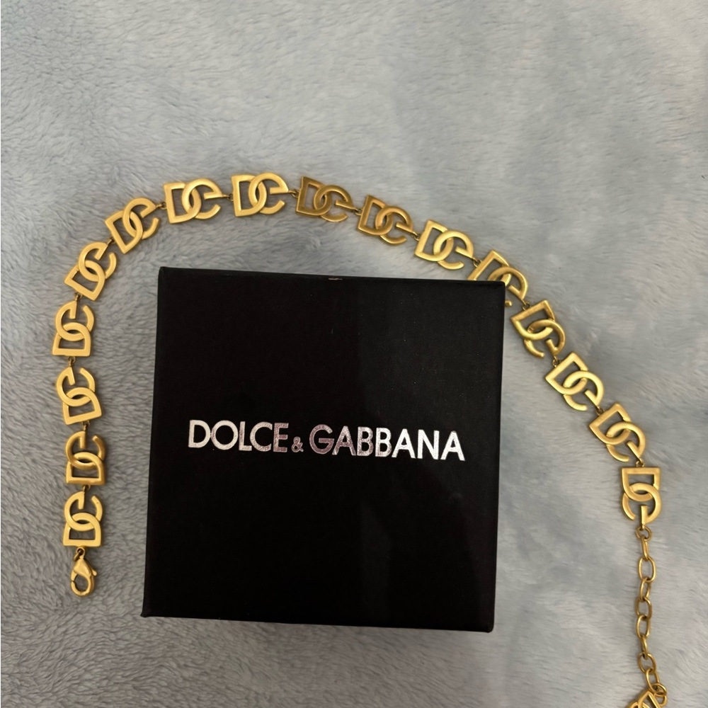 Dolce & Gabbana Gold Logo Chain Accessory